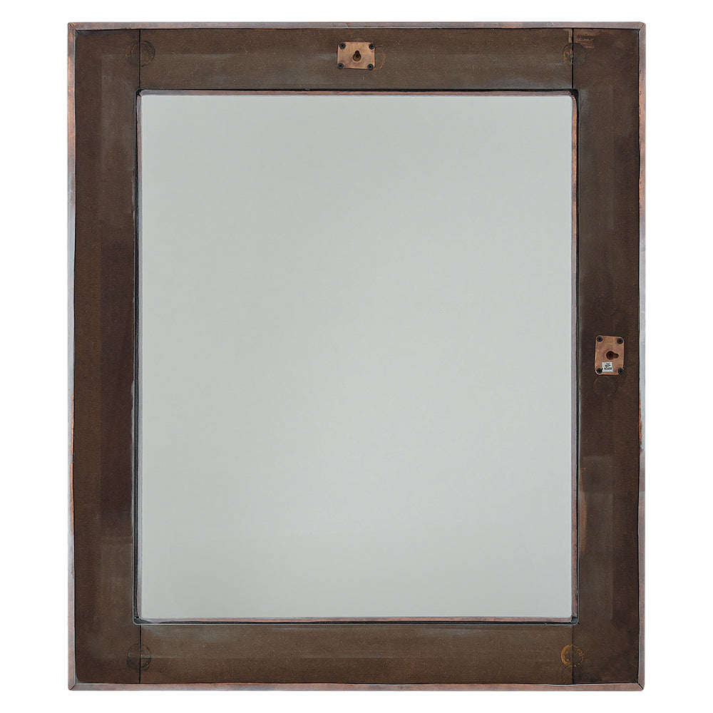 Premier Copper Products 36" Rectangle Hammered Copper Mirror in Glazed Black, Copper and Plywood, 18 Gauge, MFREC3631BLK