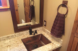 Installation Image of Premier Copper Products 36" Hand Hammered Rectangle Copper Mirror, MFREC3631