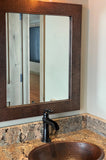 Installation Image of Premier Copper Products 36" Hand Hammered Rectangle Copper Mirror, MFREC3631