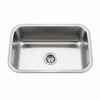 Houzer Medallion Designer 27 inch Stainless Steel Undermount Single D Bowl Kitchen Sink with Strainer- 18 Gauge, MS-2700-1
