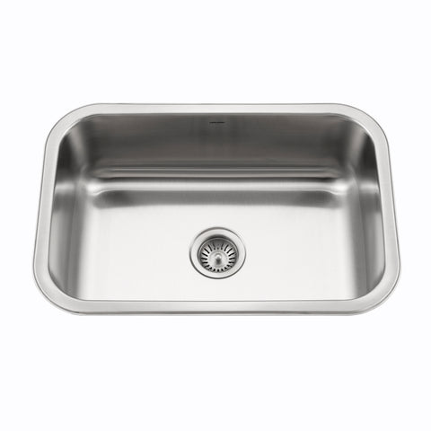 Houzer Medallion Designer 27 inch Stainless Steel Undermount Single D Bowl Kitchen Sink with Strainer- 18 Gauge, MS-2700-1