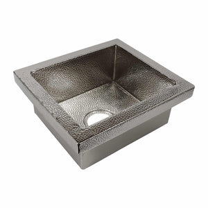 Native Trails Manhattan 17" Rectangle Nickel Bar/Prep Sink, Polished Nickel, CPS832