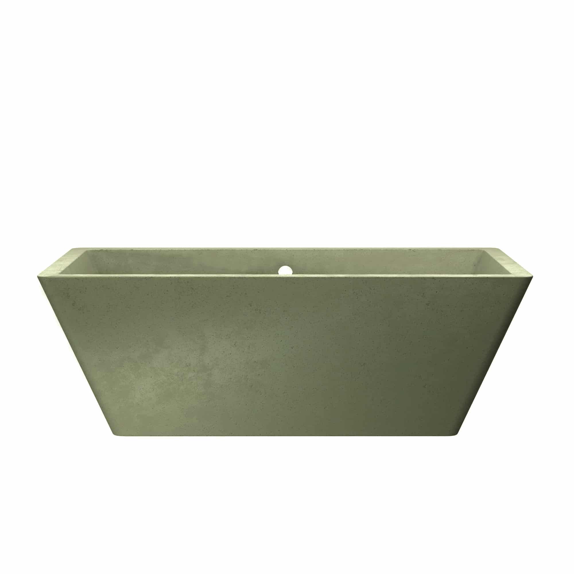 Native Trails 66" NativeStone Concrete Mendocino Freestanding Bathtub, Sage, NST6634-G Product Image