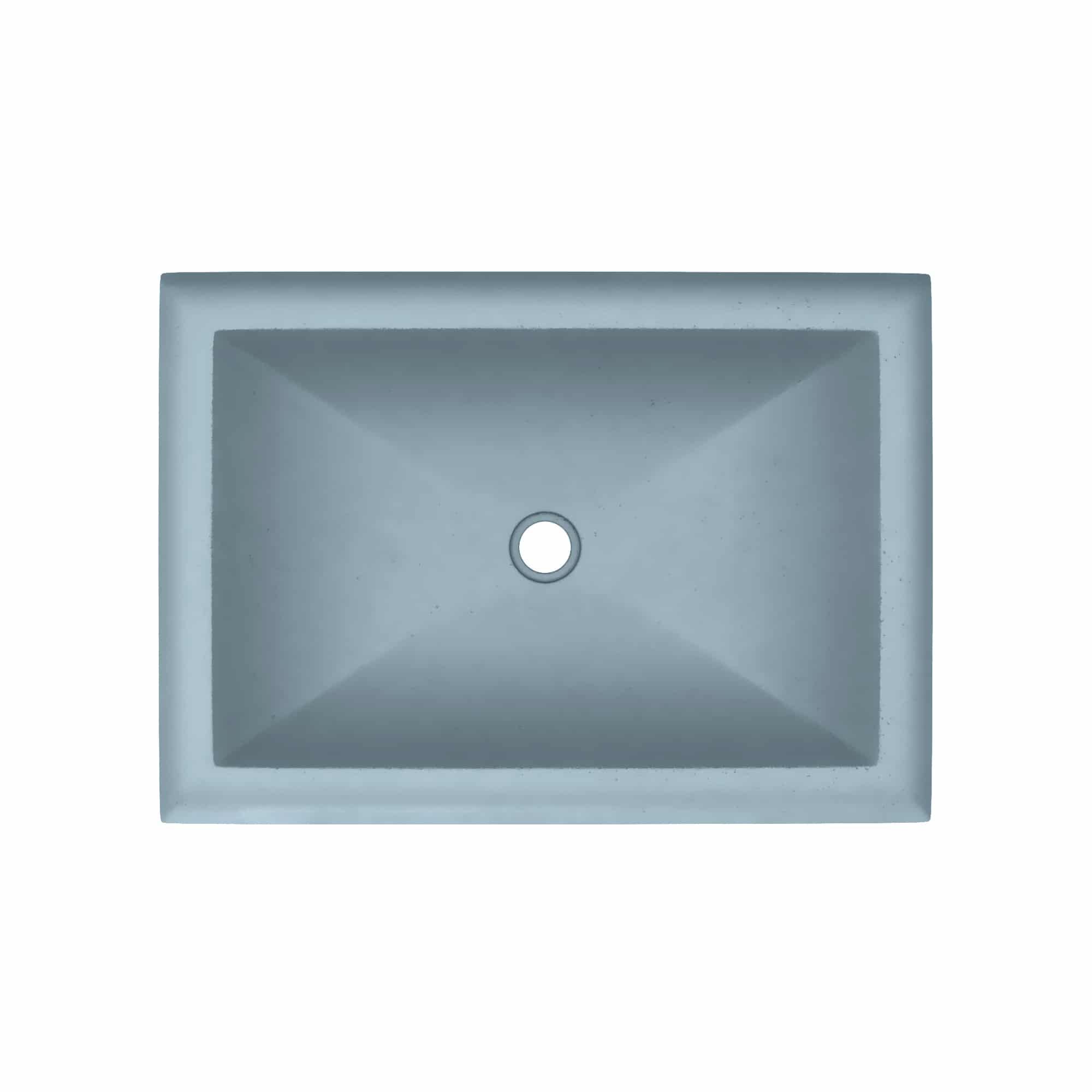 Native Trails Montecito 21.5" x 15.5" Rectangle Drop In NativeStone Concrete ADA Bathroom Sink, Ocean, NSL2216-O