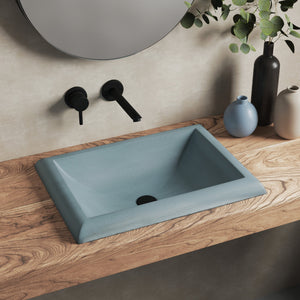 Alternate Image for Native Trails Montecito 21.5" x 15.5" Rectangle Drop In NativeStone Concrete ADA Bathroom Sink, Ocean, NSL2216-O