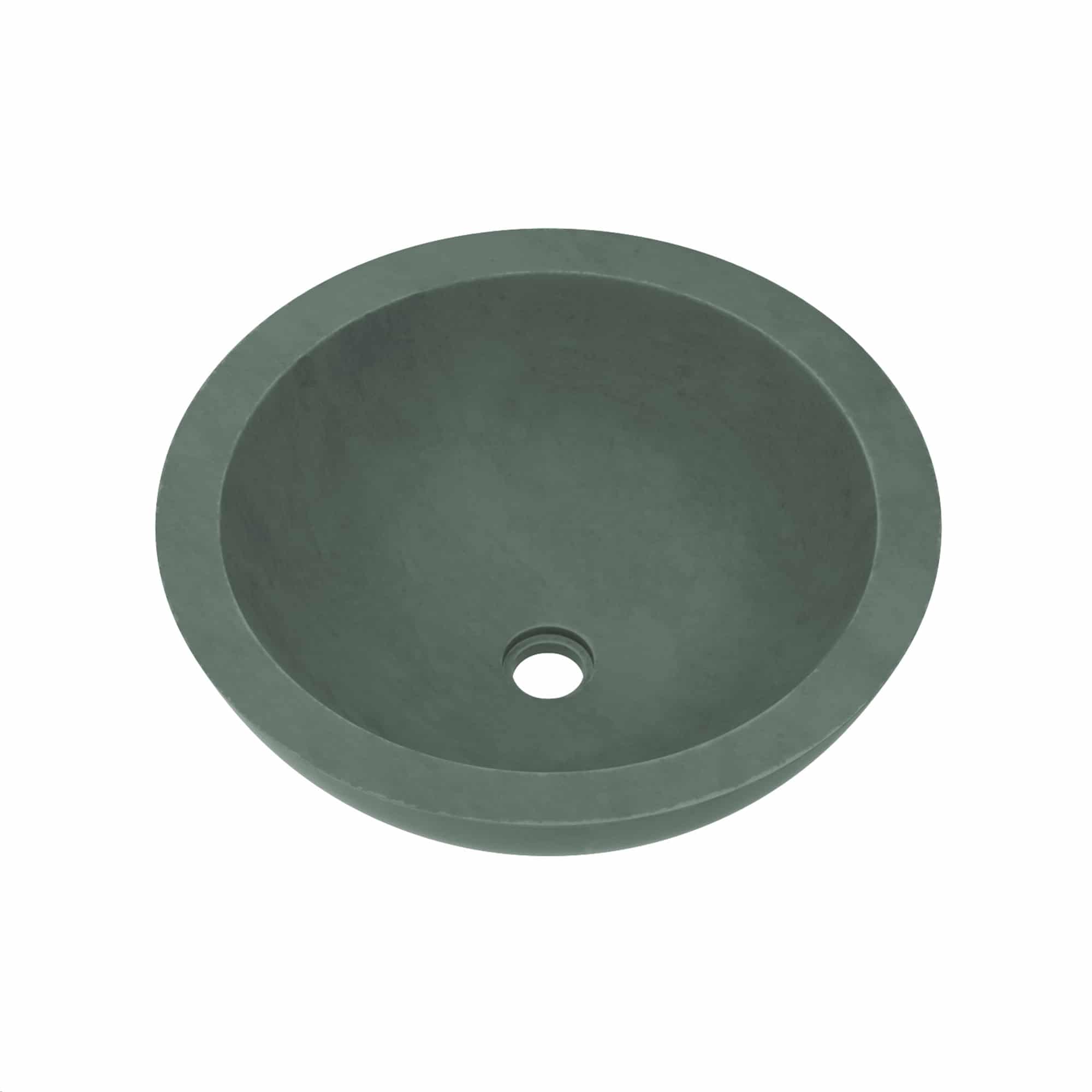 Native Trails Morro 17" Round Vessel NativeStone Concrete Bathroom Sink, Forest, NSL1705-F