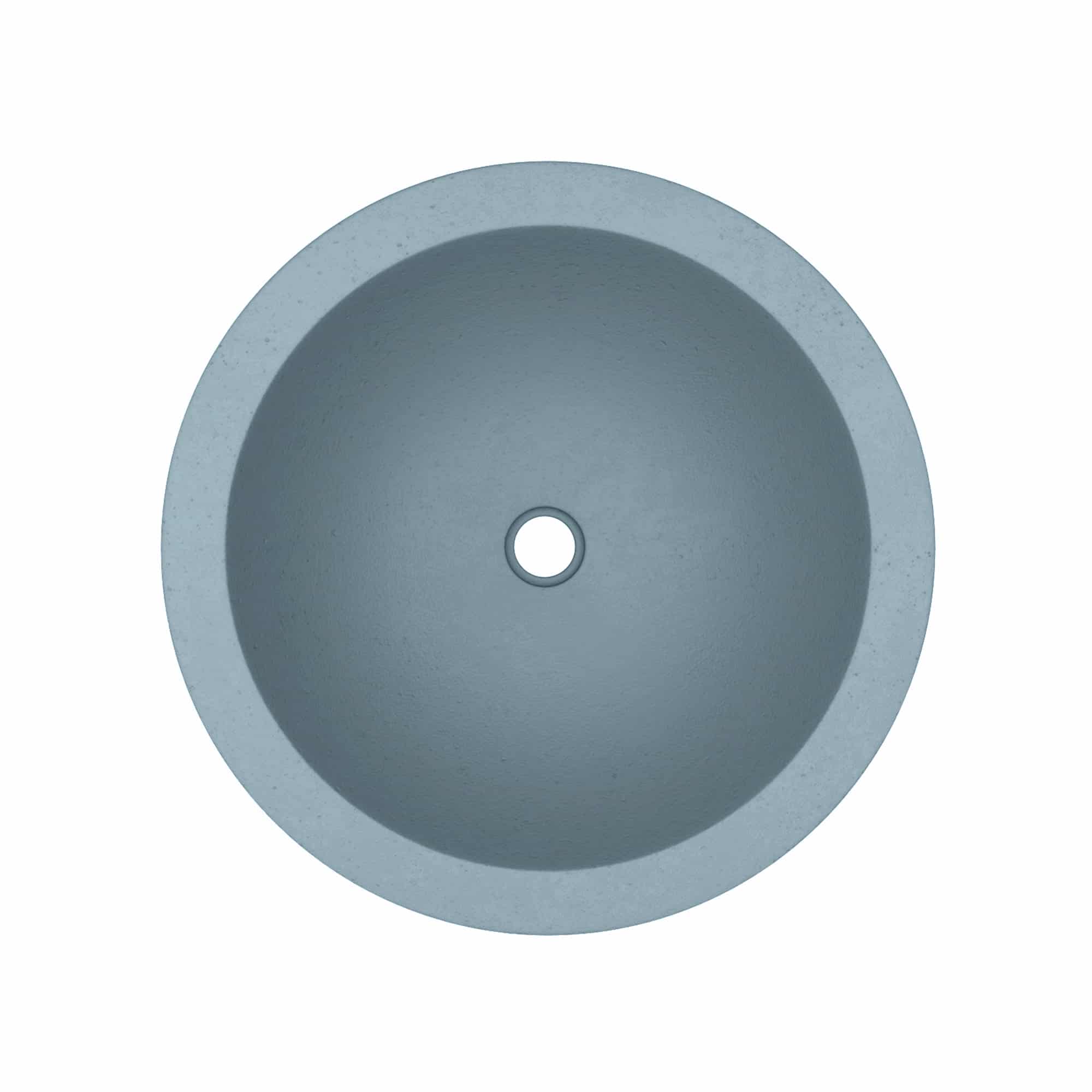 Native Trails Morro 17" Round Vessel NativeStone Concrete Bathroom Sink, Ocean, NSL1705-O
