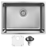 Karran 23" Undermount Stainless Steel Kitchen Sink with Accessories, 18 Gauge, NC-425-PK1