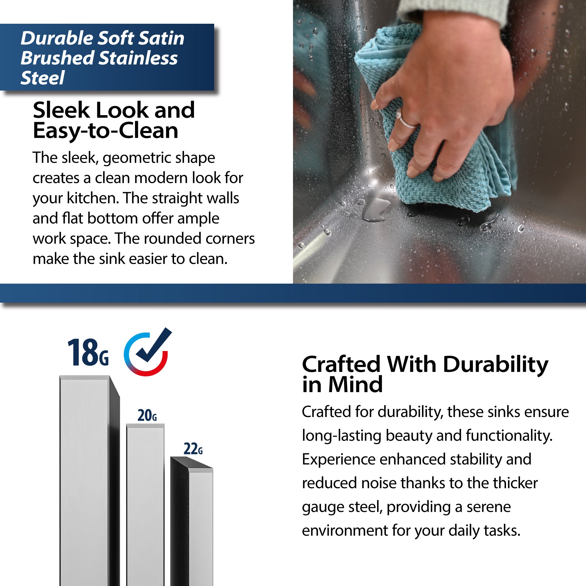 Karran 23" Undermount Stainless Steel Kitchen Sink with Accessories, 18 Gauge, NC-425-PK1