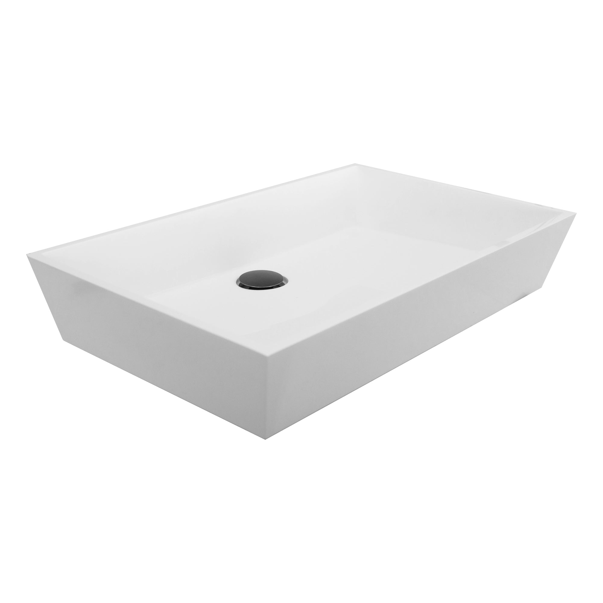 Nantucket Sinks Glacierstone 24" Glacierstone Bathroom Sink, White, NS-GSTR24