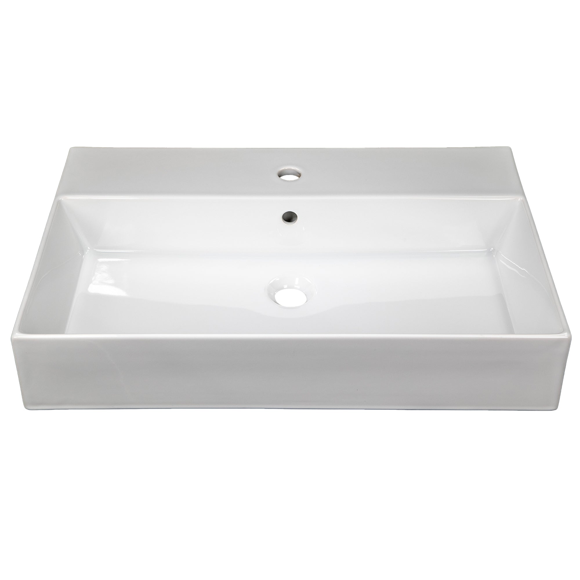 Nantucket Sinks Newport 28" x 18" Rectangle Wallmount Fireclay Bathroom Sink with Accessories, White, NS-NPCS28W