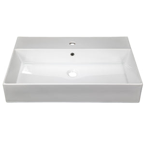 Alternate Image for Nantucket Sinks Newport 28" x 18" Rectangle Wallmount Fireclay Bathroom Sink with Accessories, White, NS-NPCS28W