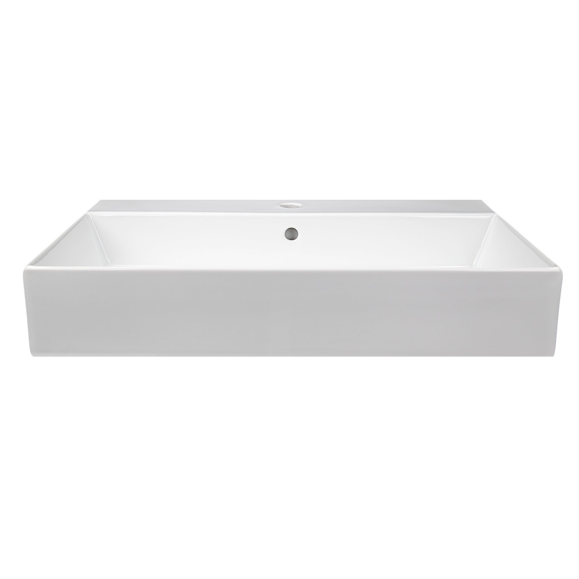 Nantucket Sinks Newport 28" x 18" Rectangle Wallmount Fireclay Bathroom Sink with Accessories, White, NS-NPCS28W