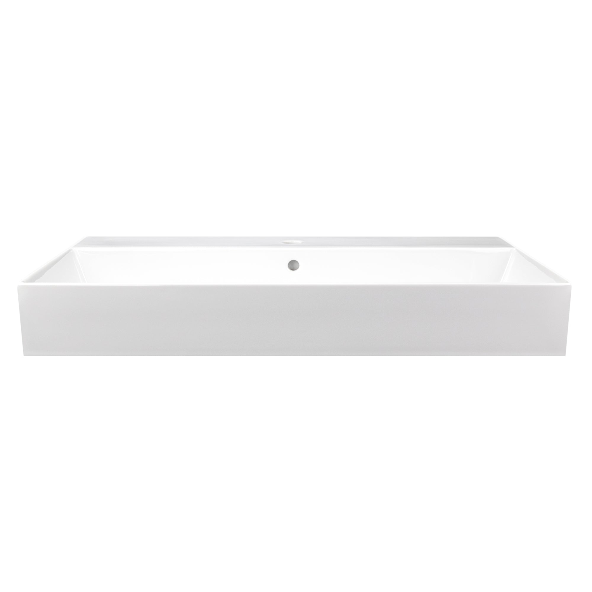 Nantucket Sinks Newport 36" x 18" Rectangle Wallmount Fireclay Bathroom Sink with Accessories, White, NS-NPCS36W