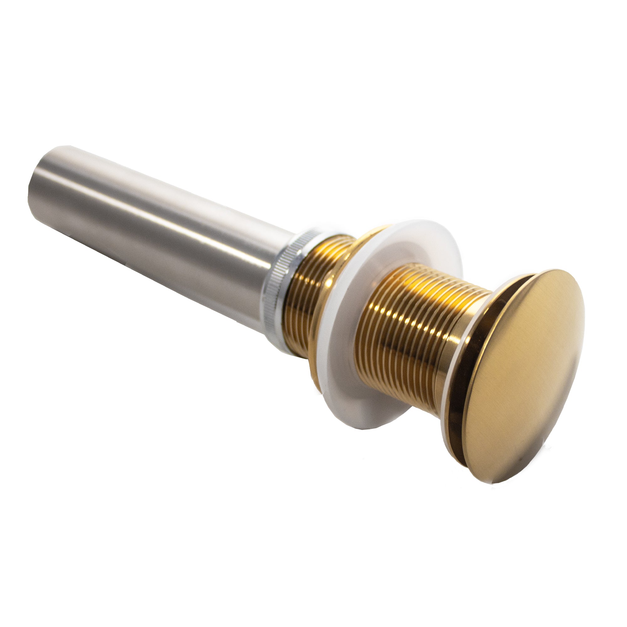 Nantucket Sinks Premium Bath Accessories' Brushed GoldFinish Umbrella Drain Brass, Rubber, NS-UDBG