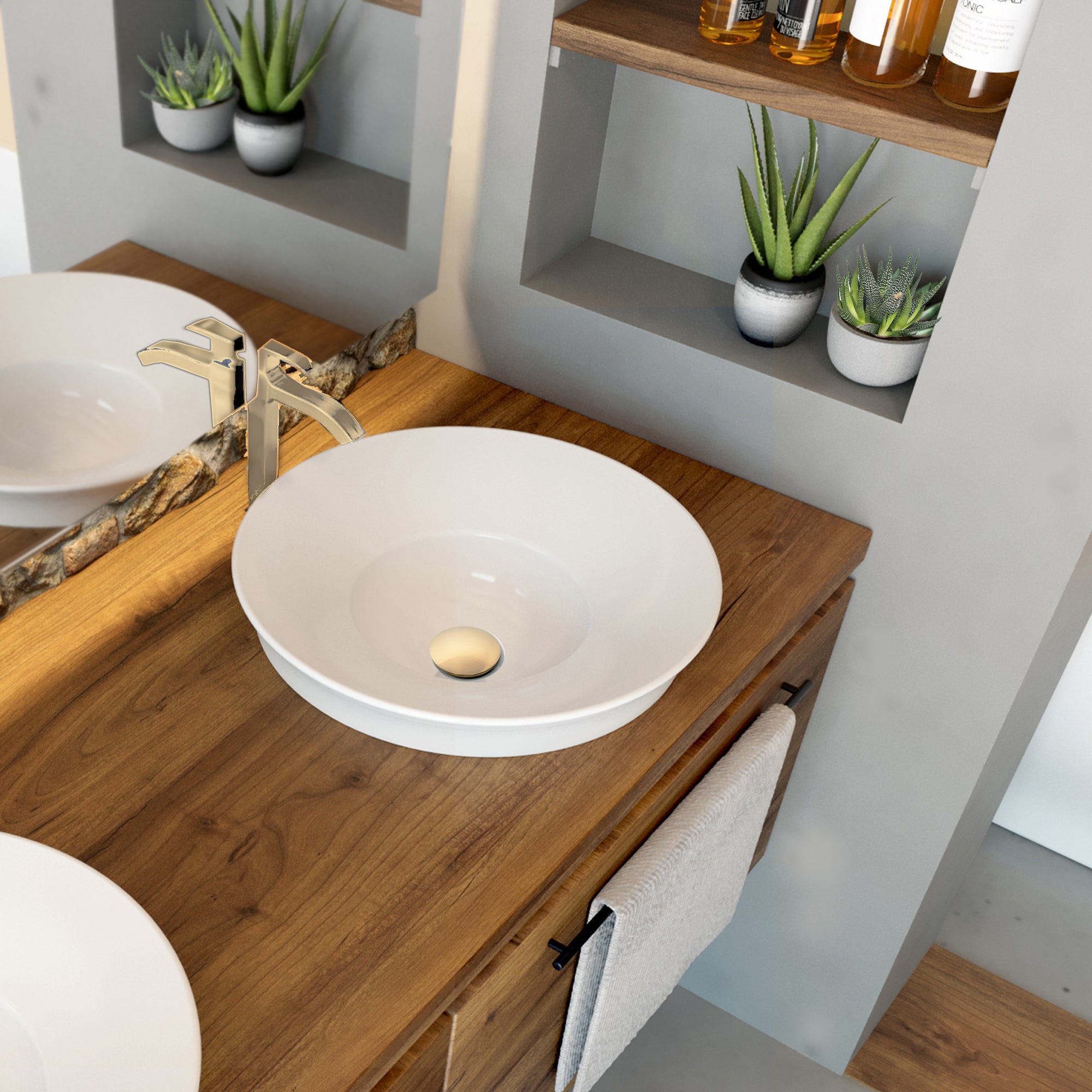 Nantucket Sinks Premium Bath Accessories' Brushed GoldFinish Umbrella Drain Brass, Rubber, NS-UDBG