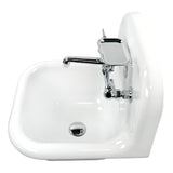 Nantucket Sinks Victorian 16.5" x 16.5" Irregular Wallmount Fireclay Bathroom Sink with Faucet and Accessories, White/Matte Black, NS-VC16-WW-CPFCT