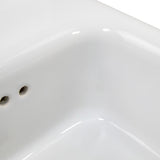 Nantucket Sinks Victorian 13.58" x 17.91" Irregular Wallmount Fireclay Bathroom Sink with Accessories, White/White, NS-VCDM14-WW