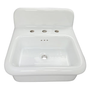 Alternate Image for Nantucket Sinks Victorian 19.5" x 17.75" Irregular Wallmount Fireclay Bathroom Sink with Accessories, White/White, NS-VCDM20-WW