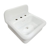 Nantucket Sinks Victorian 19.5" x 17.75" Irregular Wallmount Fireclay Bathroom Sink with Accessories, White/White, NS-VCDM20-WW