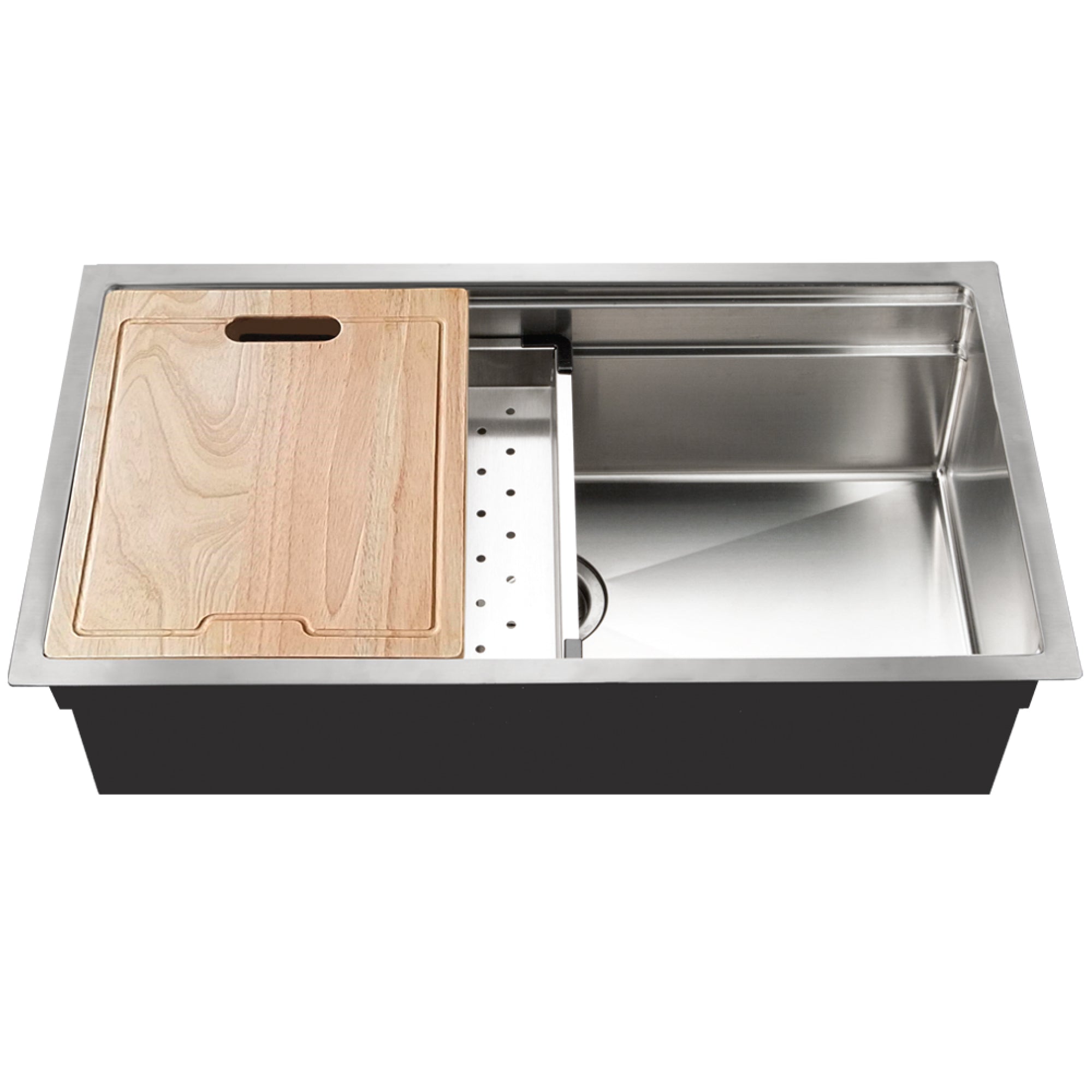 Houzer 32 inch Novus Stainless Steel Undermount Dual Platform 60/40 Double Bowl Workstation Kitchen Sink with Accessories - 18 Gauge, NVS-3218D