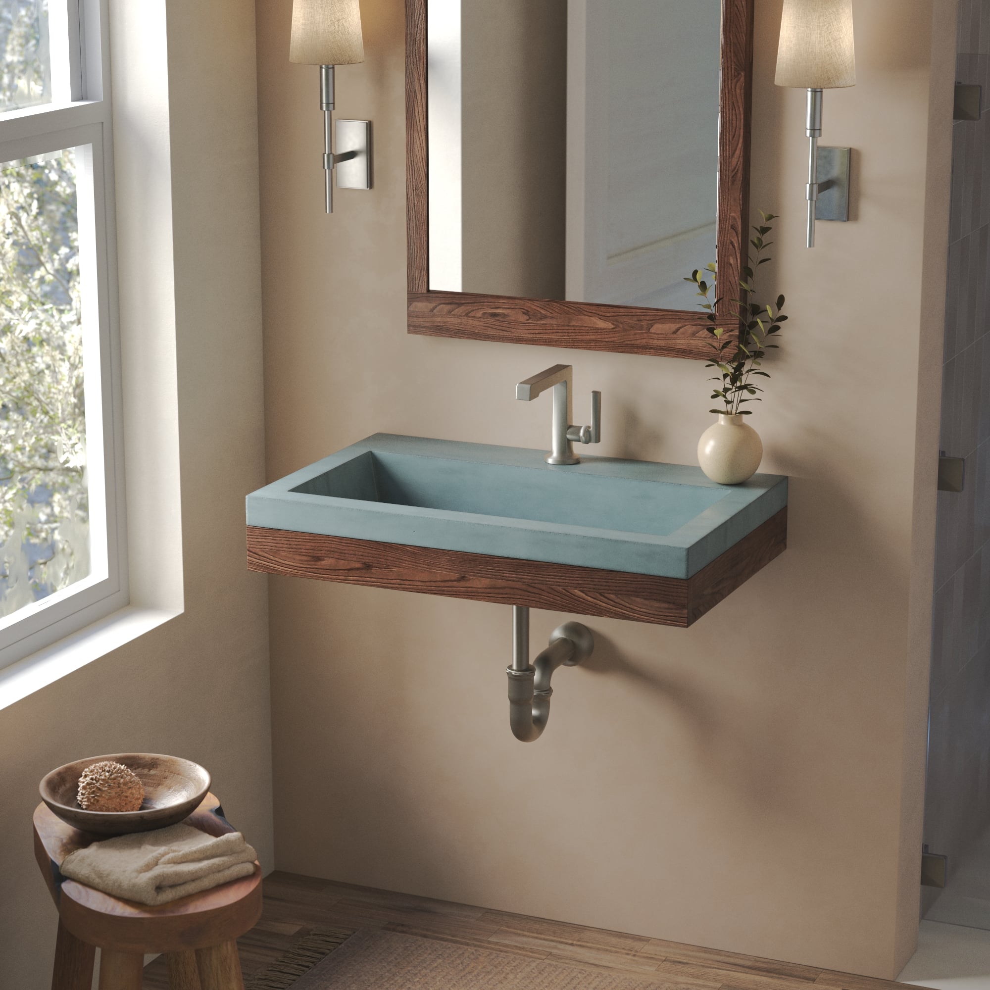 Native Trails Winemaker Napa 30" Wall-Mount Reclaimed Wood Vanity Base in Cask Oak, VNP301 Product Image