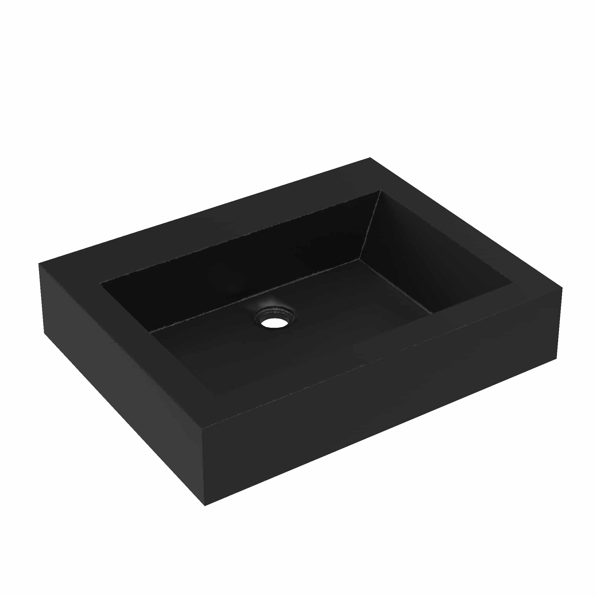 Native Trails Natoma 24" x 19" Rectangle Wall Mount NativeStone Concrete ADA Bathroom Sink, Charcoal, NSL2405-CX Product Image