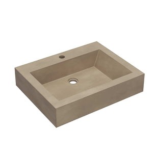 Native Trails Natoma 24" x 19" Rectangle Wall Mount NativeStone Concrete ADA Bathroom Sink, Sand, NSL2405-D