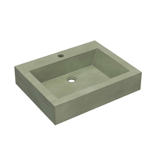 Native Trails Natoma 24" x 19" Rectangle Wall Mount NativeStone Concrete ADA Bathroom Sink, Ocean, NSL2405-O