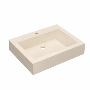 Native Trails Natoma 24" x 19" Rectangle Wall Mount NativeStone Concrete ADA Bathroom Sink, Pearl, NSL2405-P