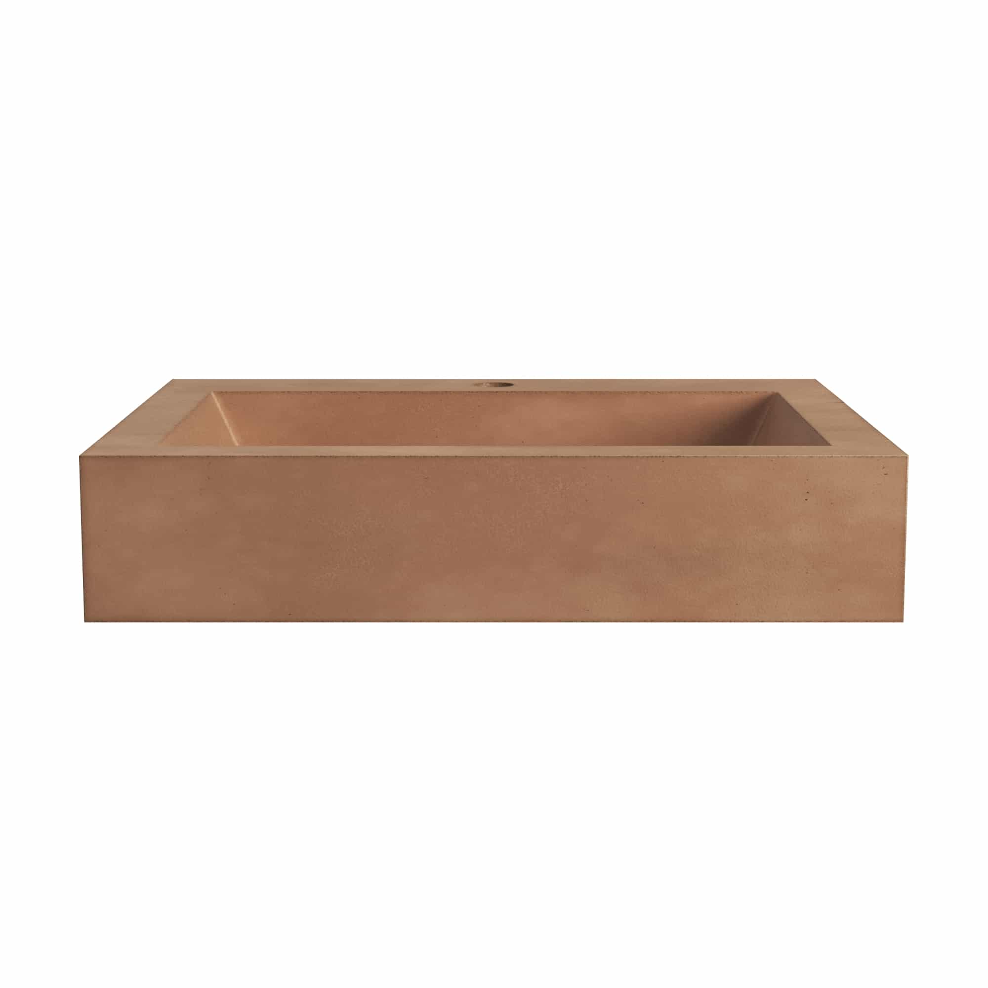Native Trails Natoma 24" x 19" Rectangle Wall Mount NativeStone Concrete ADA Bathroom Sink, Terracotta, NSL2405-T Product Image