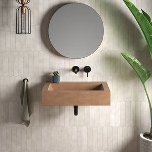 Native Trails Natoma 24" x 19" Rectangle Wall Mount NativeStone Concrete ADA Bathroom Sink, Terracotta, NSL2405-TX