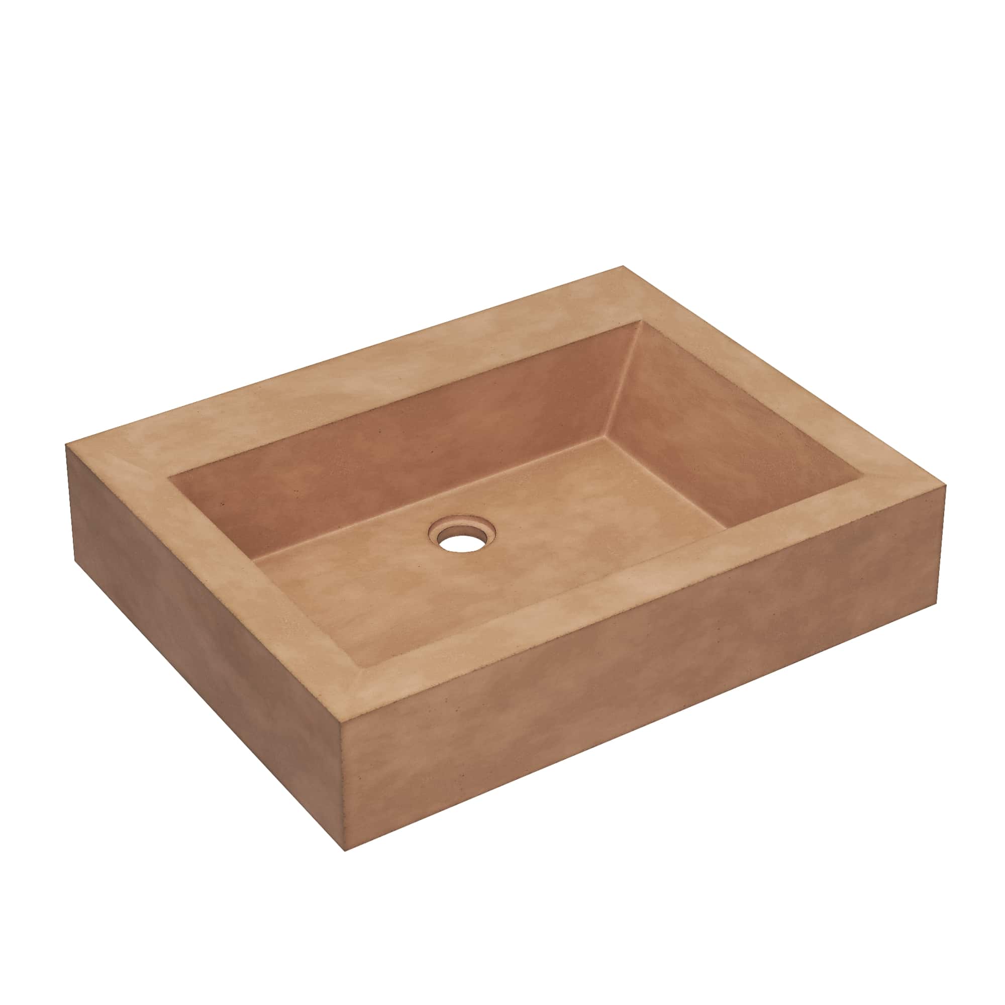 Native Trails Natoma 24" x 19" Rectangle Wall Mount NativeStone Concrete ADA Bathroom Sink, Terracotta, NSL2405-TX Product Image