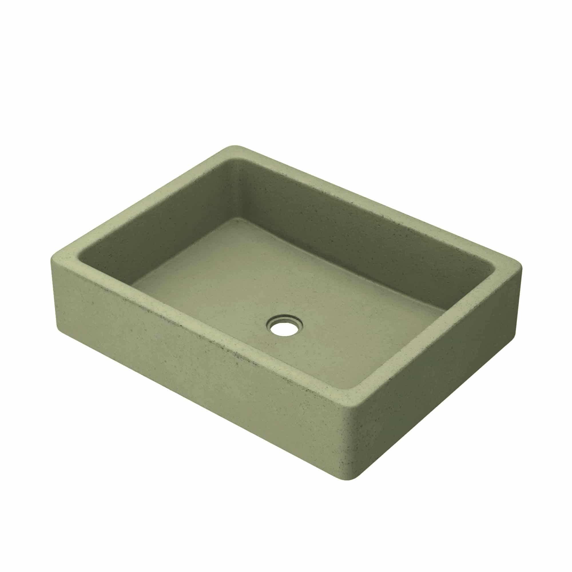 Native Trails Nipomo 19.5" x 15" Rectangle NativeStone Concrete ADA Farmhouse Bathroom Sink, Sage, NSL1915-G Product Image