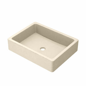 Native Trails Nipomo 19.5" x 15" Rectangle NativeStone Concrete ADA Farmhouse Bathroom Sink, Sand, NSL1915-D