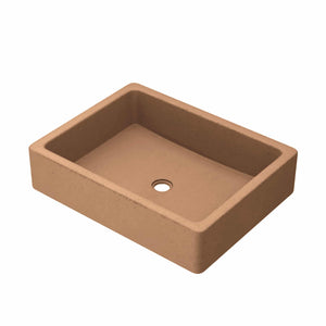 Native Trails Nipomo 19.5" x 15" Rectangle NativeStone Concrete ADA Farmhouse Bathroom Sink, Terracotta, NSL1915-T