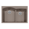 Houzer Quartztone 33 inch Taupe Drop-in Topmount 60/40 Double Bowl Granite Kitchen Sink - Granite Composite, P-175 TAUPE