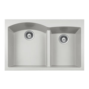 Alternate Image for Houzer Quartztone 33 inch Thunder Drop-in Topmount 60/40 Double Bowl Granite Kitchen Sink - Granite Composite, P-175 THUNDER