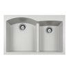 Houzer Quartztone 33 inch Thunder Drop-in Topmount 60/40 Double Bowl Granite Kitchen Sink - Granite Composite, P-175 THUNDER