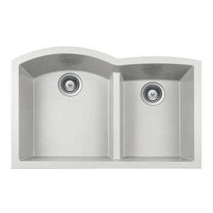 Alternate Image for Houzer Quartztone 33 inch Thunder Undermount 60/40 Double Bowl Granite Kitchen Sink - P-175U Thunder