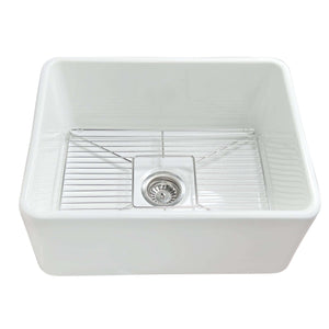 Alternate Image for Nantucket Sinks Cape 23" Fireclay Farmhouse Sink with Accessories, White, P-FCS23