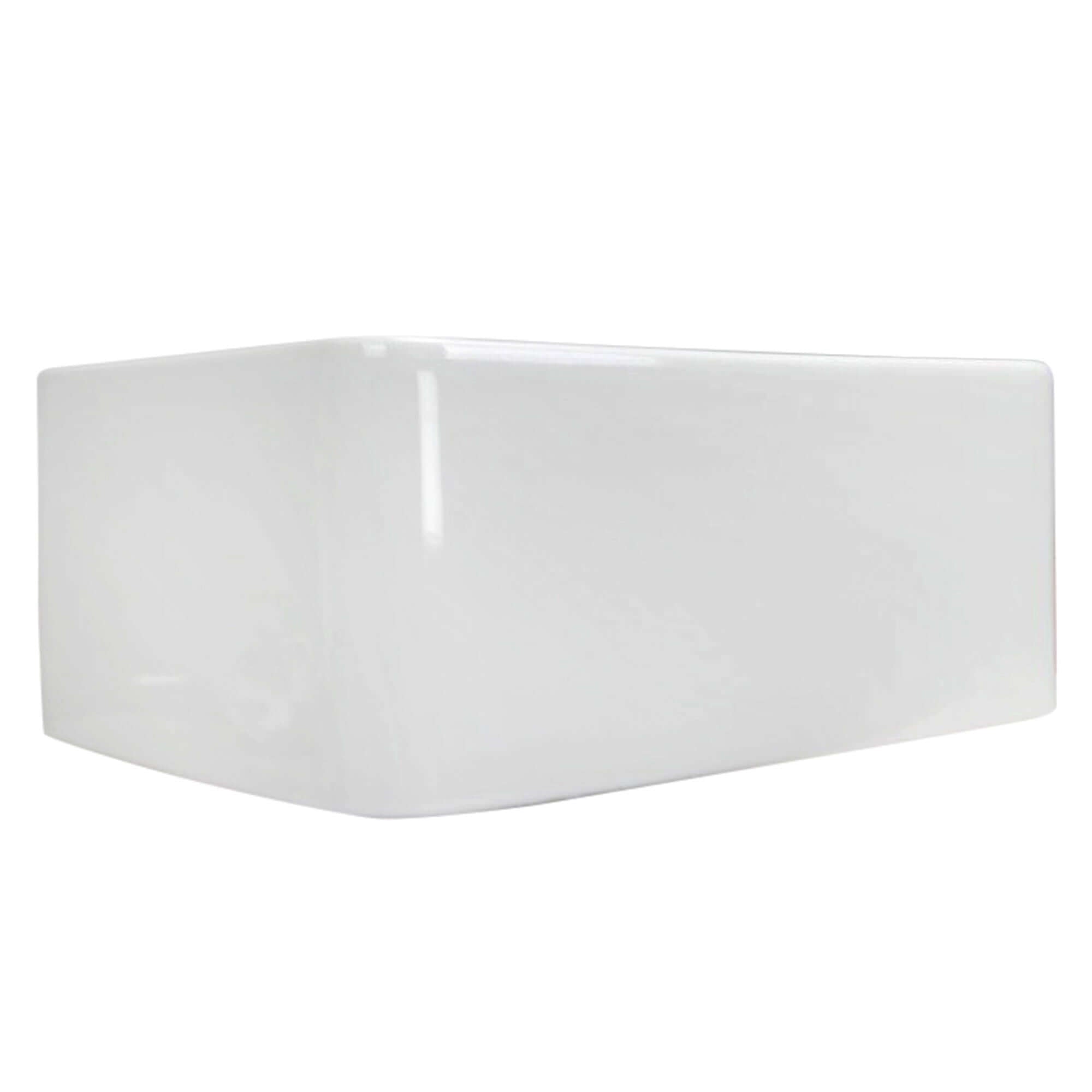 Nantucket Sinks Cape 23" Fireclay Farmhouse Sink with Accessories, White, P-FCS23