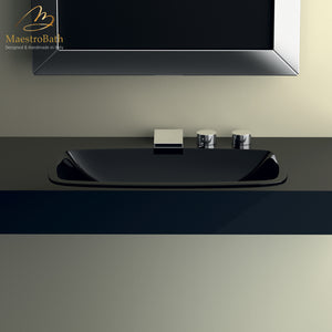 Alternate Image for MaestroBath 25" Spiaggia ADA Rectangle Bathroom Sink, Black, Pert/Acrylic, PER-SPG-BLK