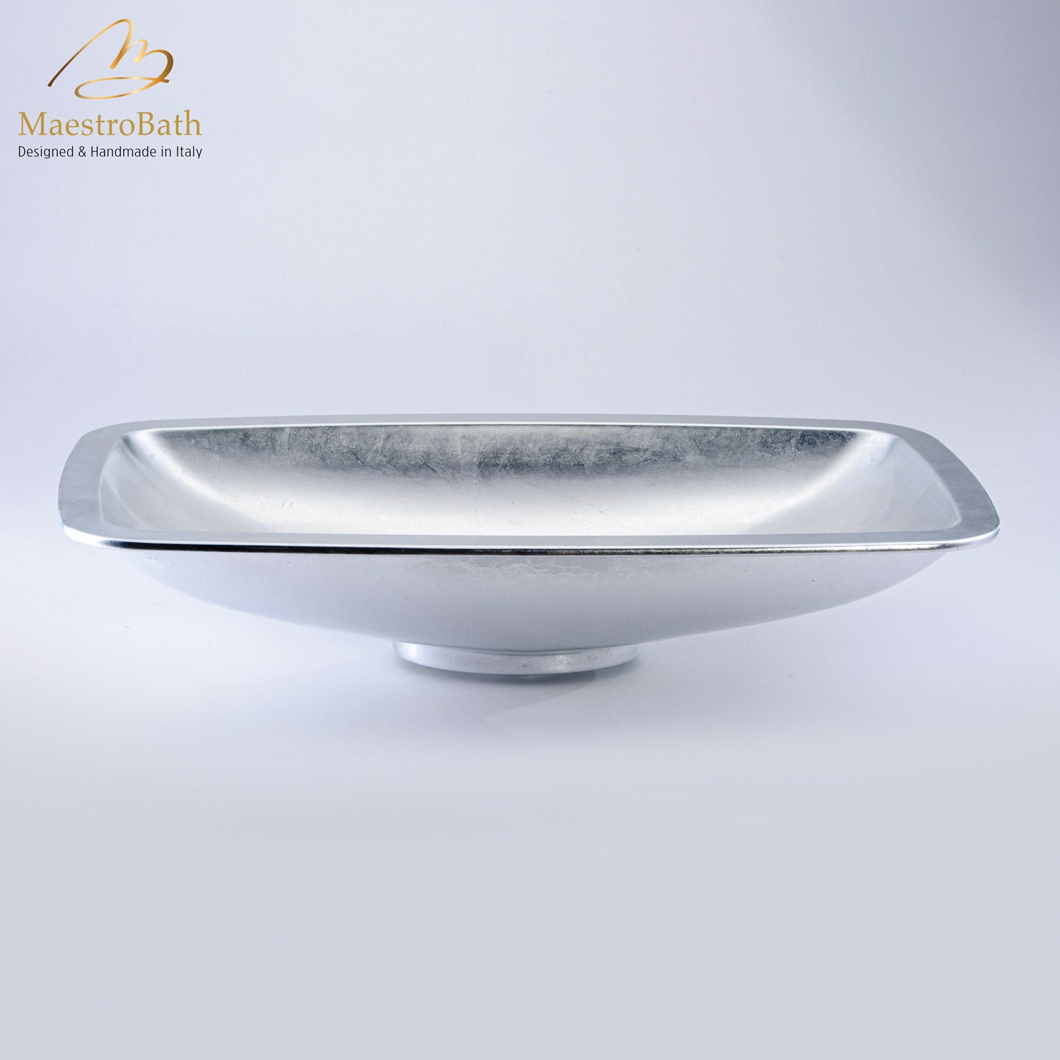 MaestroBath 25" Spiaggia ADA Rectangle Bathroom Sink, Silver Leaf, Pert/Acrylic, PER-SPG-SLL