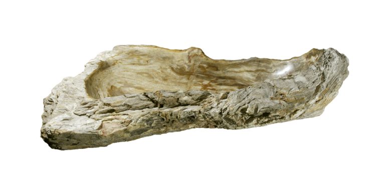 42" Petrified Wood Stone Vessel Sink, Brown, Taupe, PEWD-#002