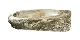 Allstone 32"x19"x6" Petrified Wood Stone Vessel Sink, Beige, Brown, PEWD-#016