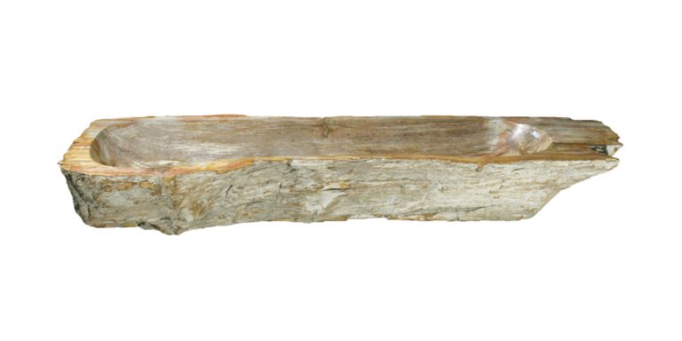 40" Petrified Wood Stone Vessel Sink, Brown, Red Orange, PEWD-#024