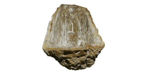 Allstone 33"x14.5"x5.5" Petrified Wood Stone Vessel Sink, Beige, Brown, PEWD-#025