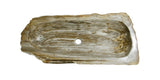Allstone 33"x14.5"x5.5" Petrified Wood Stone Vessel Sink, Beige, Brown, PEWD-#025