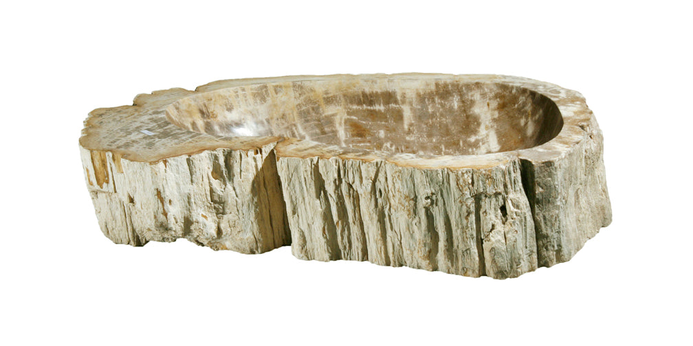 Allstone W 26″ x D 14.5″ x H 5.5″ Petrified Wood Stone Vessel Sink, Beige, Brown, PEWD-#033